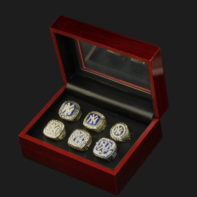 #ad #ad New York Yankees 6Pcs World Series Champion Rings Set With Display Box $73.00