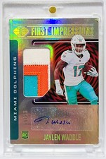 2021 Illusions Jaylen Waddle Rookie First Impressions #4/25! Auto Patch 3 Color