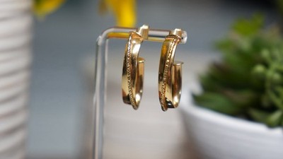 14 Karat Gelbgold Creolen für Damen