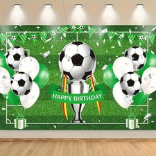 FOOTBALL Birthday Banner Large Size Quality Strong Washable Fabric Re-Useable