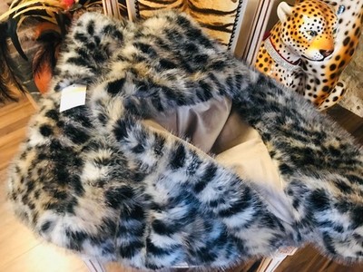 NEU ROSEBLOOM LEOPARD GEPARD ANIMAL PRINT KUNSTFELL LUXUS ÜBERWURF