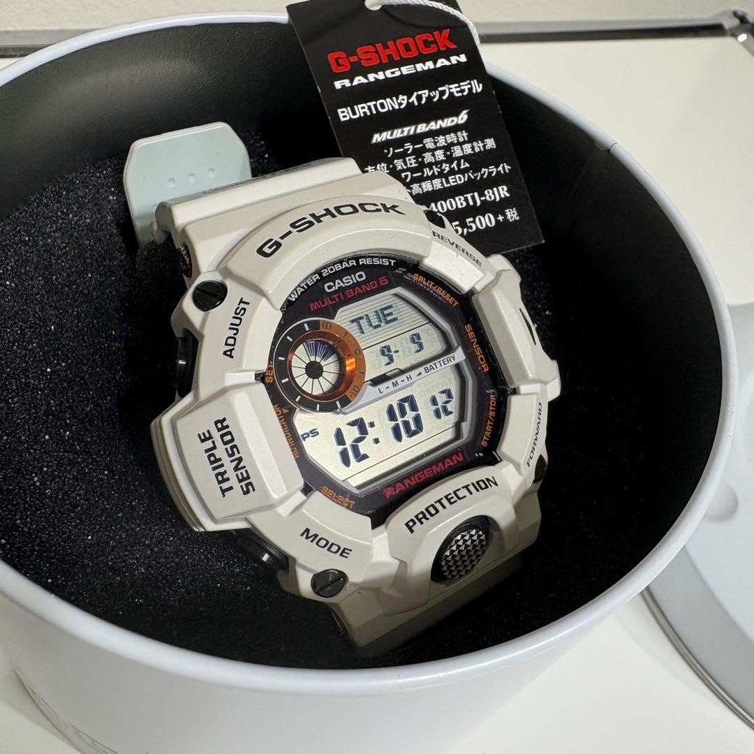Casio G-Shock GW-9400BTJ-8JR Burton Rangeman Watch White Full Set