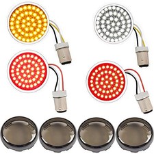 DTR2017 1157 Front 1157 Rear LED Turn Signal, 2 Inch Bullet Motorcycle Brake