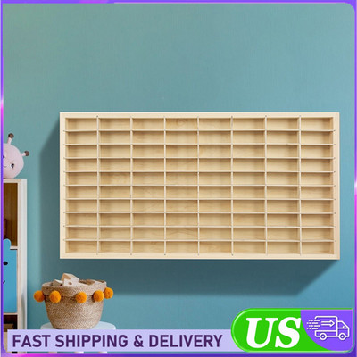 FOR Diecast Car Matchbox 1/64 Display Wooden Toy Storage Shelf US STOCK