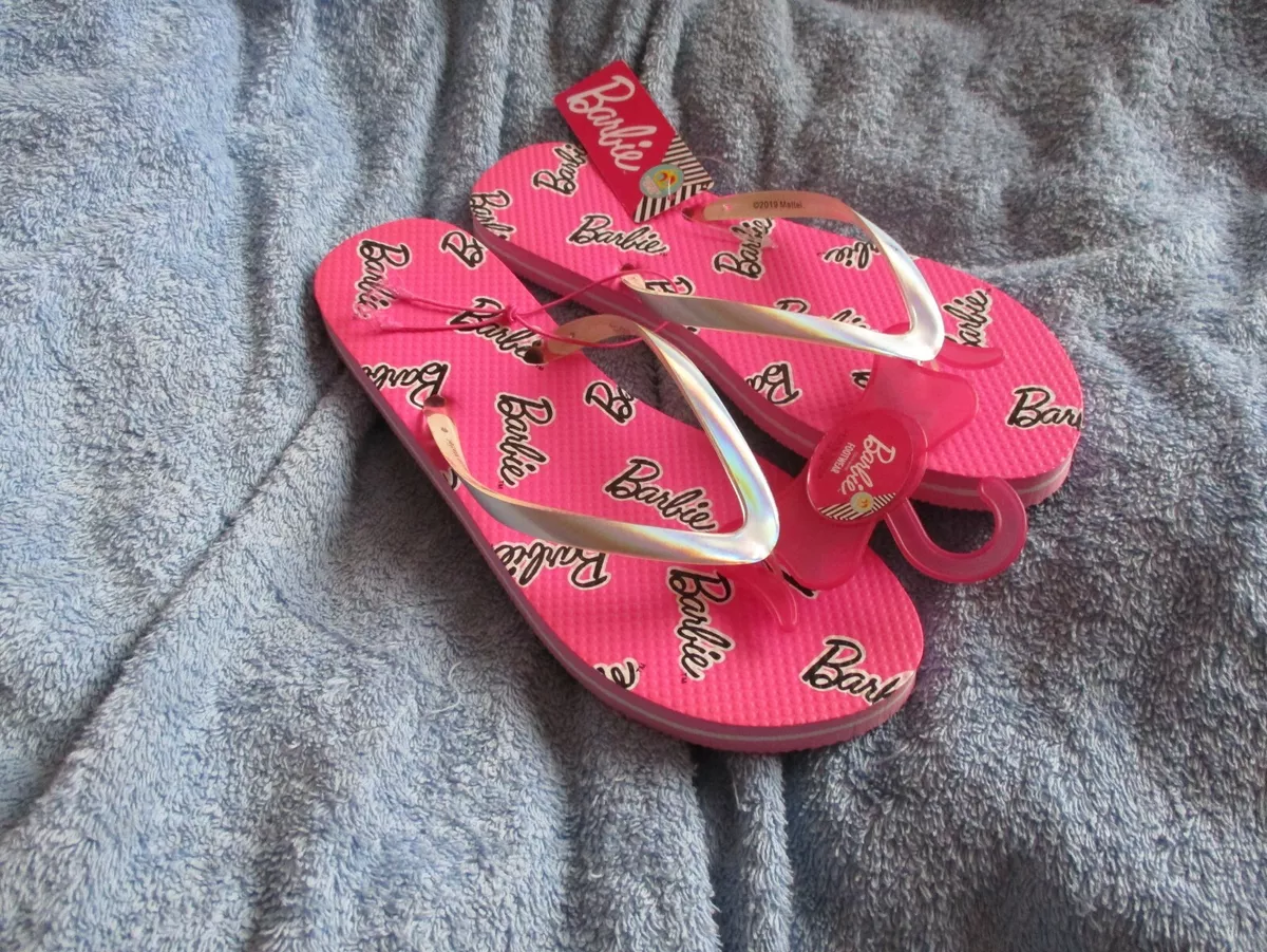 NEW barbie pink WOMENS FLIP FLOPS BEACH shoes Size 5 top ladies SANDALS