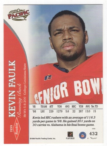1999 Pacific Football Set Break - Cards #226-450 Pt.2 - 第 351/373 張圖片