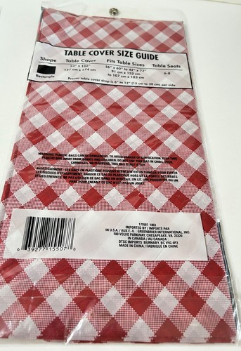 Plastic Table Covers, 54” x 108” Rectangle, Lot of 2, Red & Royal Blue, New - Picture 10 of 10