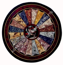 36" Round Multi Precious Stone Coffee Table Side Table Tops Indoor Furniture