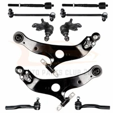 For 2004-2010 Toyota Sienna 10pcs Front Lower Control Arms Tie Rods Ball Joints
