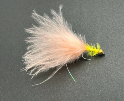 WORLD CLASS FLIES 6 X Goldhead Dancer - Yellow Body / Coral Tail - Trout Fishing Flies