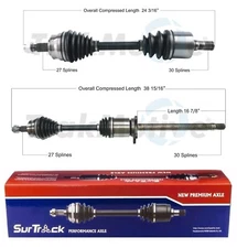 SurTrack Pair Set of 2 Front AAR CV Axle Shafts For Chrysler 200 FWD 2.4l 4L