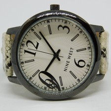 NINE WEST NW10/99 Genuine Leather Backing Quartz Women's Watch New Battery