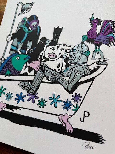 WE'RE ALL IN THIS TOGETHER BLUES VARIANT ART PRINT BY JIM POLLOCK PHISH S/N 400