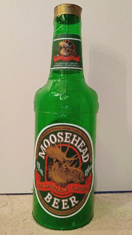 Vintage Moosehead Beer Canadian Lager 24" Inflatable  Bottle Advertising Sign