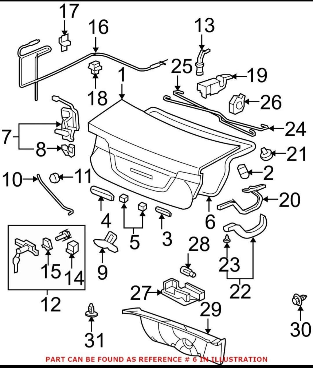 Genuine Honda Trunk Lid Weatherstrip Rubber Seal For Civic ES Sedan 2001-2005 (4D)