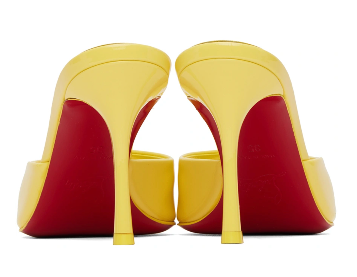Christian Louboutin Me Dolly 85 Piou Yellow Backless Sandal Mule