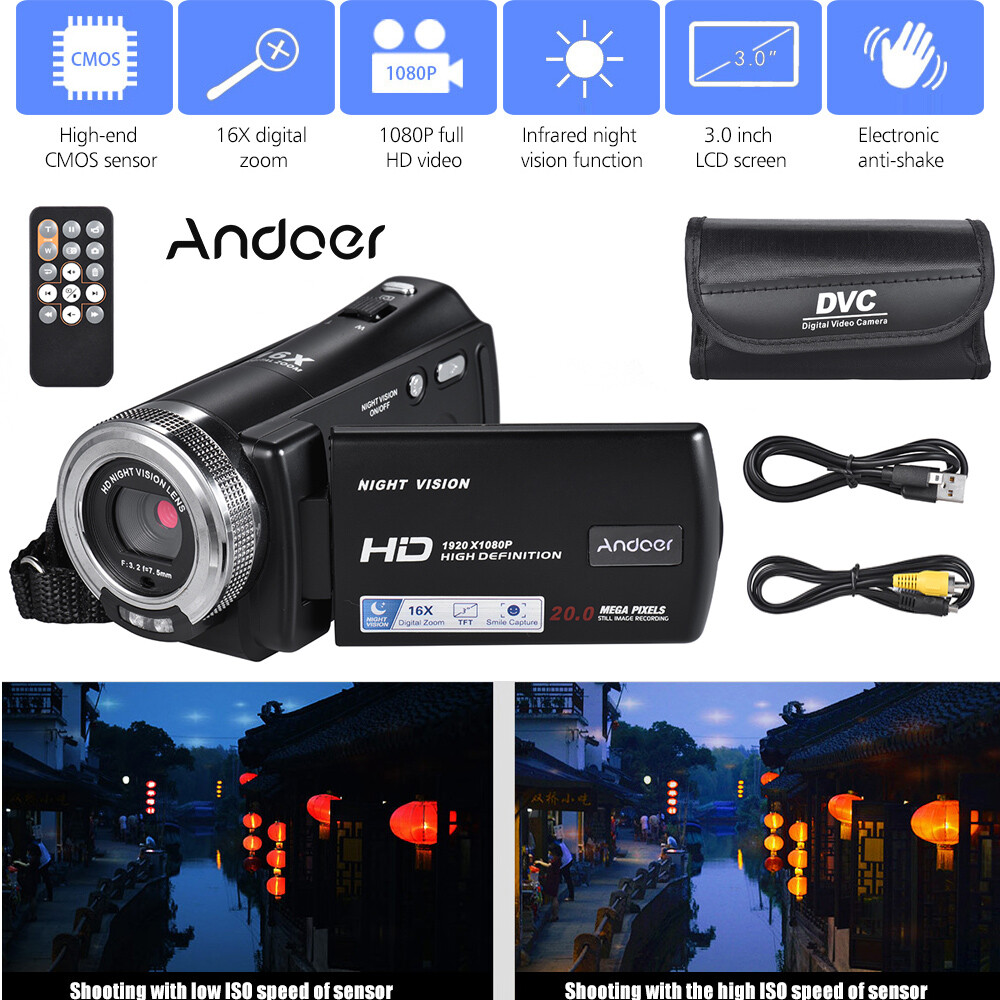 Andoer Full Hd High Definition Camcorder Andoer 1080P Full HD 16X