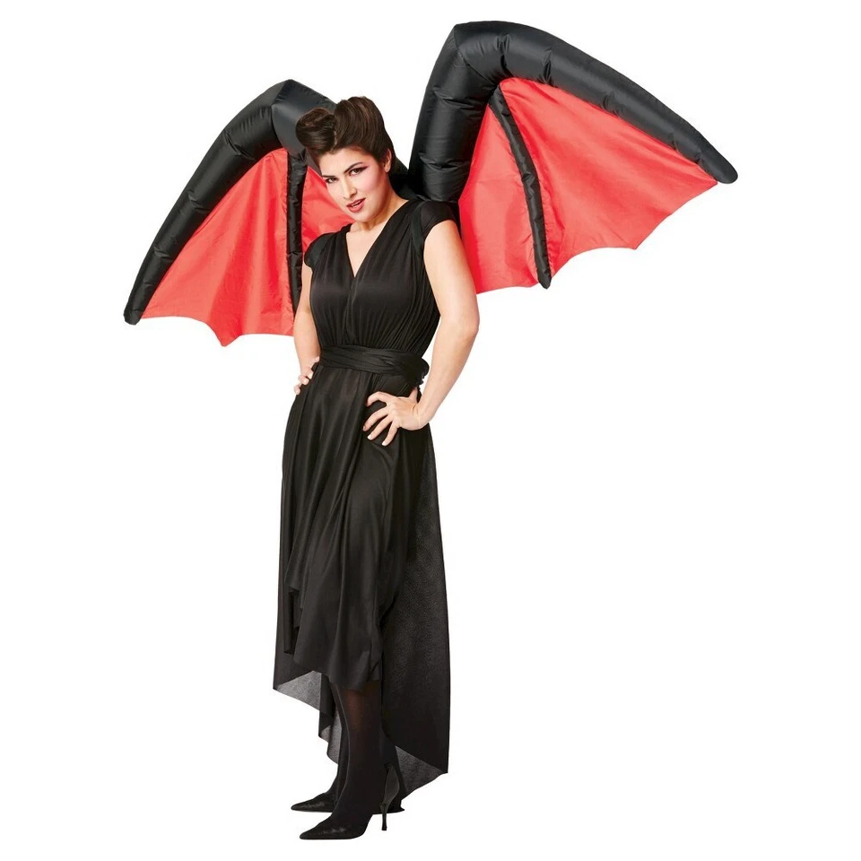 Disfraz de ventilador inflable con alas de diablo soplado por aire para adultos NO incluido. Foto 2 de 2