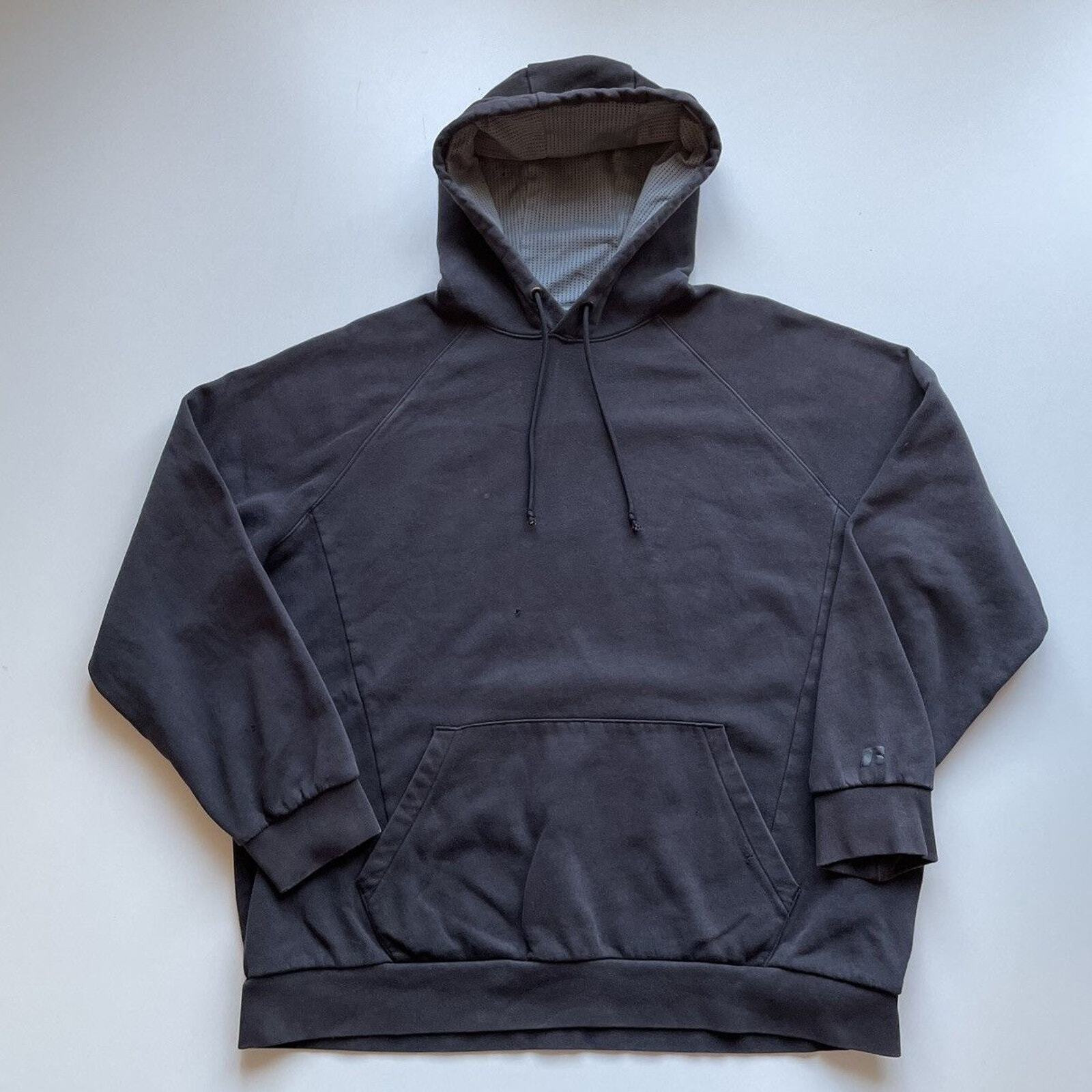 Vintage 2000s Russell Athletic Faded Black Basic Pullover Hoodie Men's XL Rare