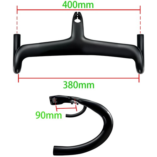 Kohlefaser Rennrad Lenker volle interne Kabelführung 28,6 mm 7 Grad - Bild 31 von 44