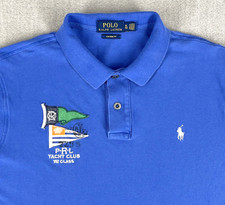 Polo Ralph Lauren Men XL Shirt Custom Fit PRL Yacht Club Crest Logo Flag Sailing