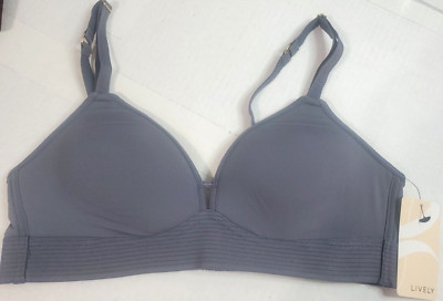 Lively Womens Spacer Wireless Lightly Padded Bra 36A Smoke Gray