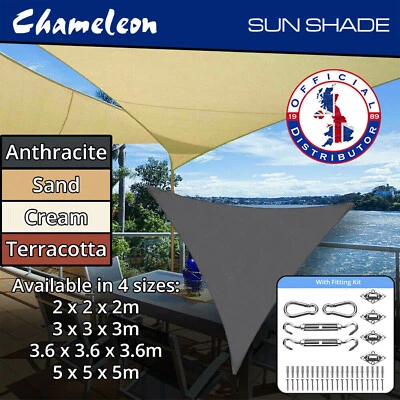 Triangle Water-resistant Sun Shade Sail Awning Sunscreen Garden Canopy