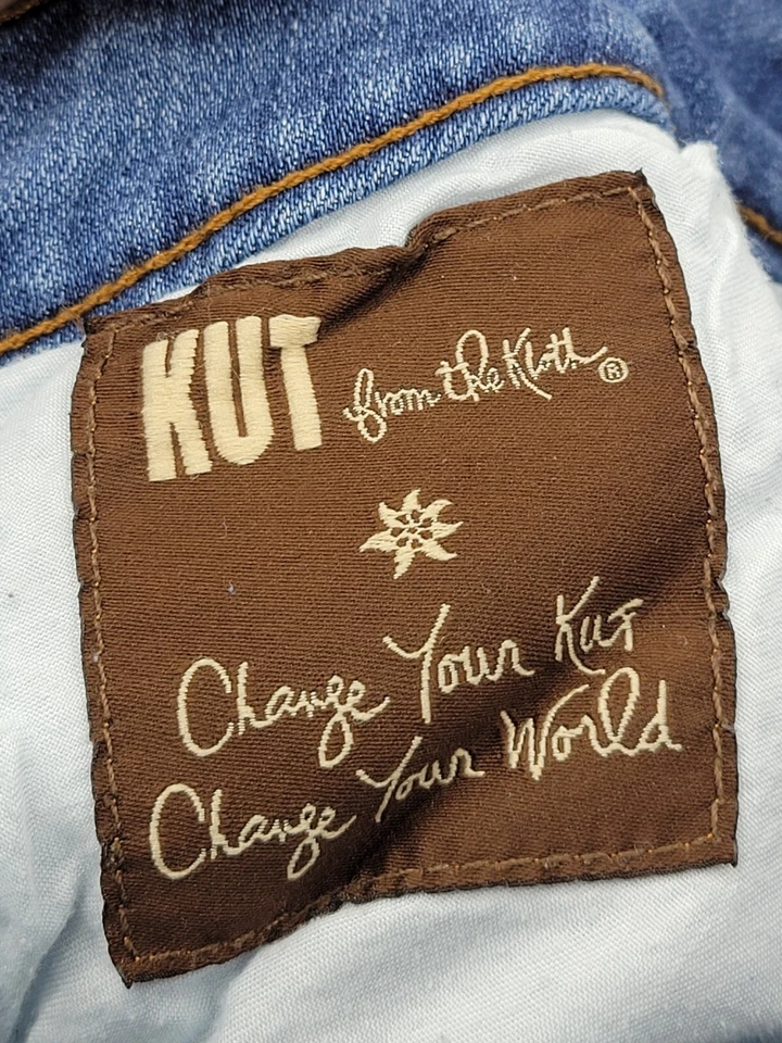 Kut from the Kloth Jeans Womens Plus 20 Light Wash Stretch Blue Denim Raw Hem - Image 4 of 4