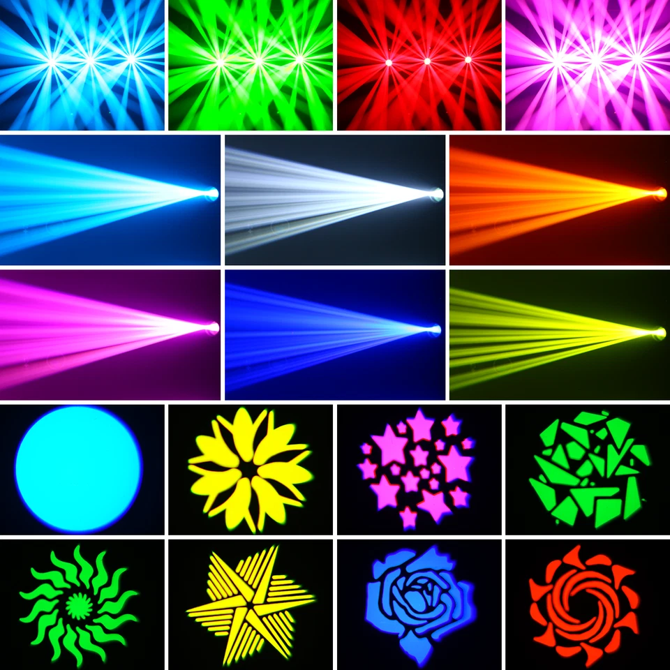 120W LED Moving Head Light DMX 8 GOBO WLED LED Stage Light with Remote DJ Club - Image 2 of 4