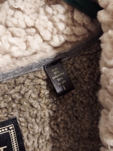 Suéter True Grit Para Hombres Talla Grande L Beige Tostado Vellón 1/4 Cremallera Pullover Gris a Cuadros - Imagen 8 de 8
