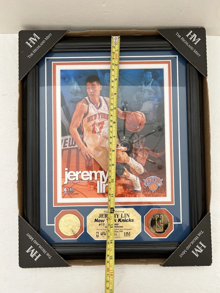 Imagen de Jeremy Lin New York Knicks The Highland Mint enmarcada con monedas 11x14 Foto 2 de 4