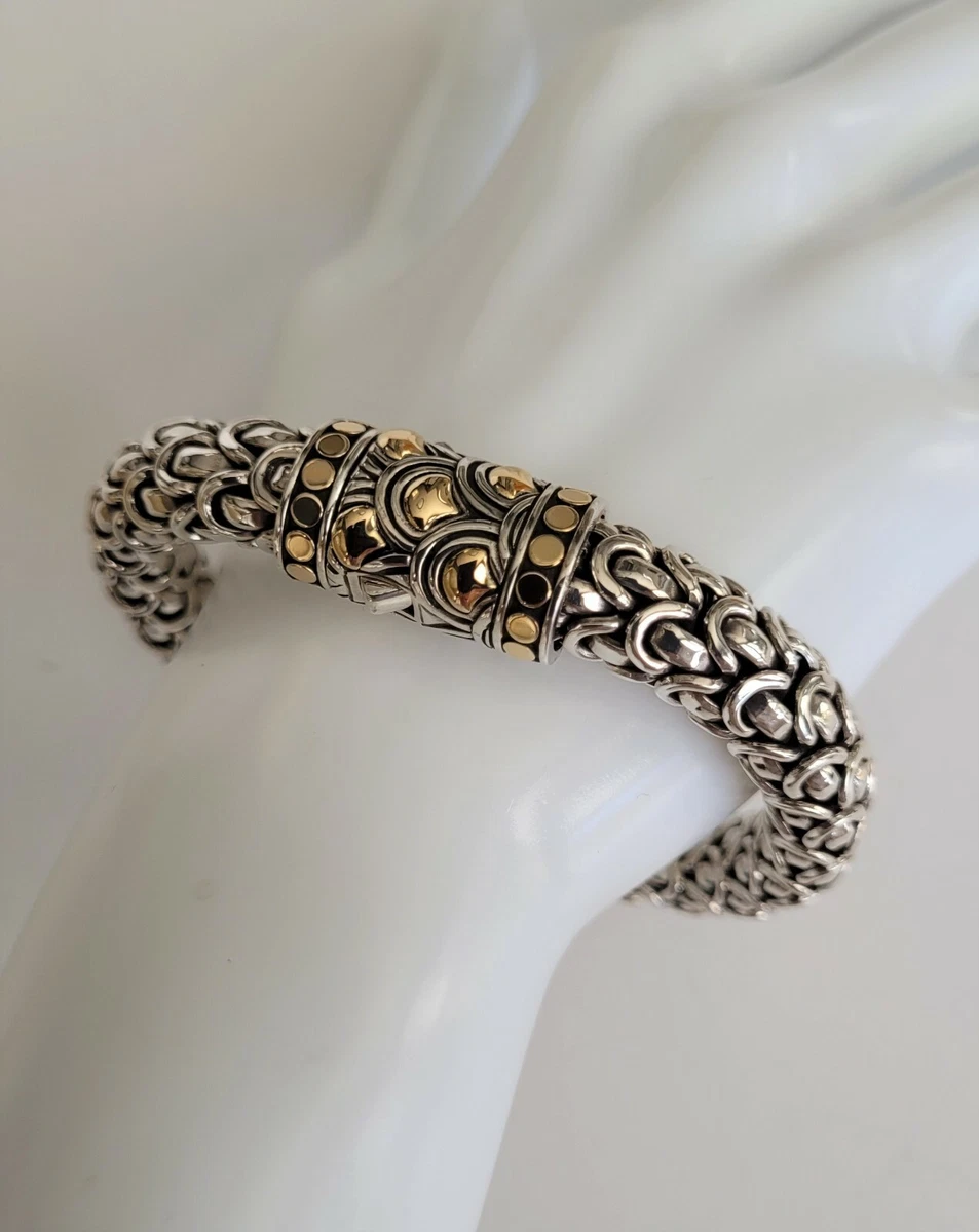 John Hardy Two Tone 18K Yellow Gold Silver Legends Naga Station