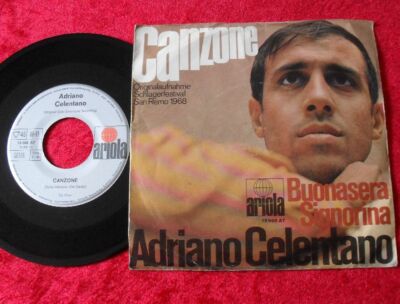 Single 7'' Adriano Celentano - Canzone / Buonasera Signorina