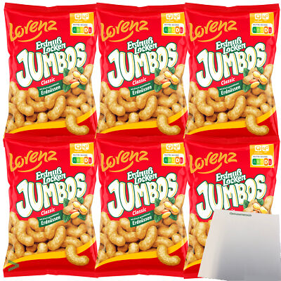 Lorenz Erdnußlocken Jumbos Classic XXL Erdnussflips Mais-Snack 6x150g usy Block