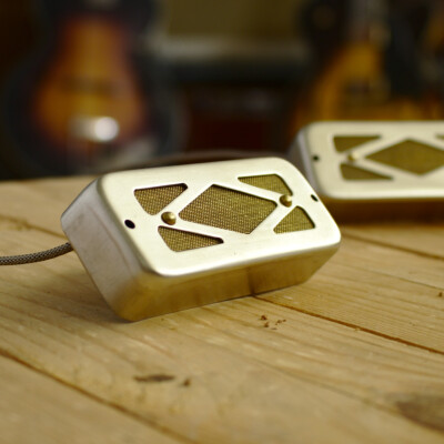 Gold Foil pickup in P90 raw Nickel Silver Soap bar size - Dearmond
