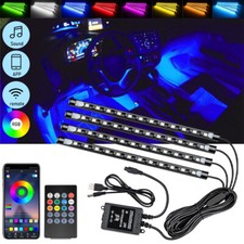Rgb Led Lights Car Interior Floor Decor Atmosphere Strip Lamp 48led Super Bright