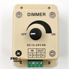 12V-24V 8A MountableManual Dimmer Switch With Terminals For LED Strip Light US