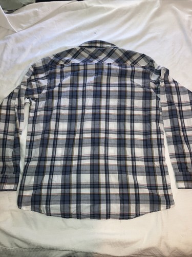 Wrangler Jean Co Premium Quality XL Pearl Snap Button Down Blue Plaid - Picture 6 of 7