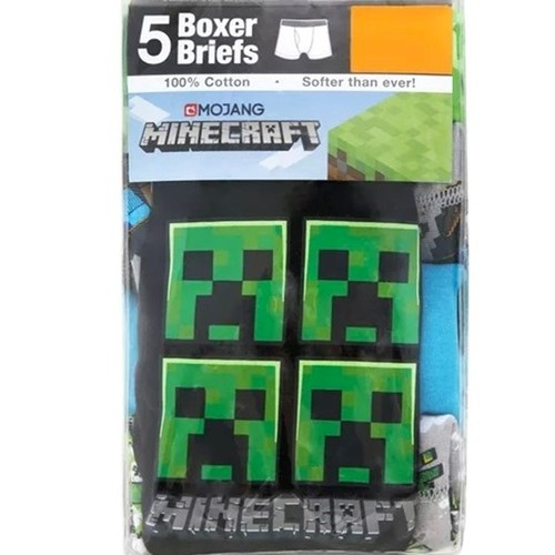 MINECRAFT Boy's size 4 BOXER BRIEFS 5-Pair COTTON ~ New in Package - Picture 3 of 3