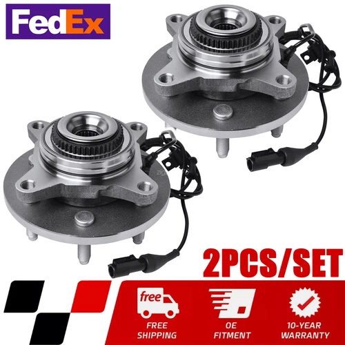 Pair 4WD Front Wheel Hub and Bearings for Ford F-150 Expedition Lincoln Mark LT