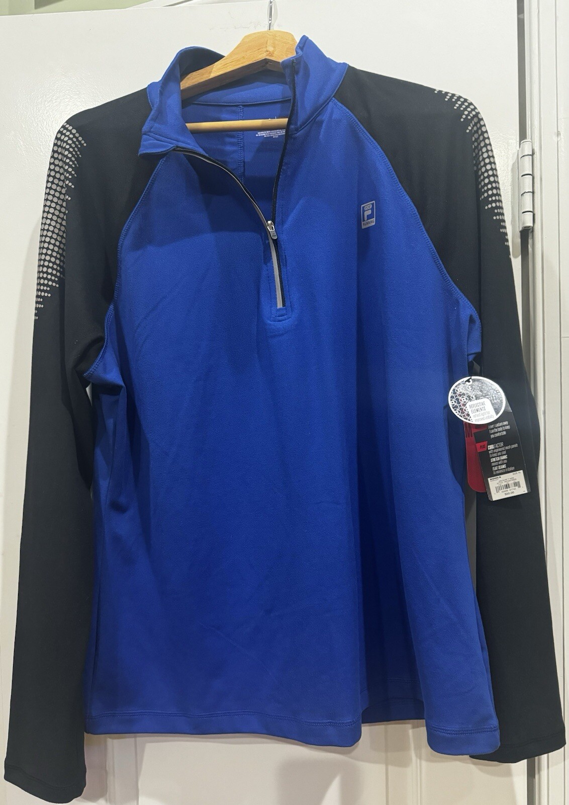 Giacca Fila Sport Running Mezza Zip‎ Blu Riflettente Uomo Taglia XL NUOVA Con Etichette!