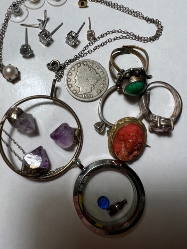 COOL BEANS Antique Brass Jewelry Lot w/ Bonus Sterling Silver & Fashion Pieces - Picture 2 of 24