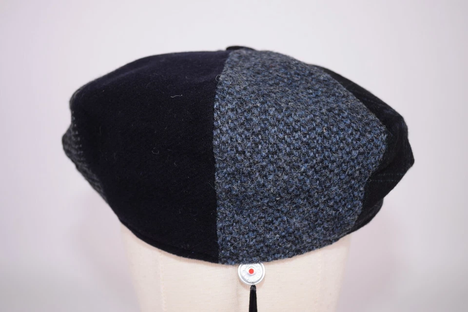 Gorra de Newsboy Wigens NUEVA CON ETIQUETAS Edición Limitada 177/200 Mezcla de Lana Azul Patchwork 56, 7 Foto 4 de 4