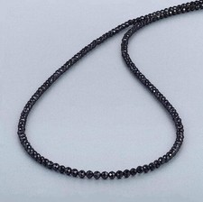 4MM Natural Black Spinel Faceted Round beads Gemstone Necklace 18"