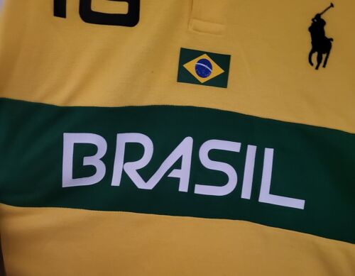 Polo Ralph Lauren Brazil Worldcup Boys Shirt Sz L 14-16 Youth