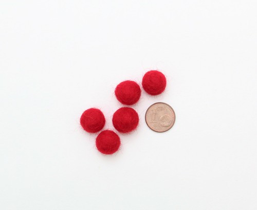 10 Filzkugeln 1 cm / 2,5 cm rot & orange Kugeln aus Filz Girlanden Mobiles Deko - Bild 23 von 27
