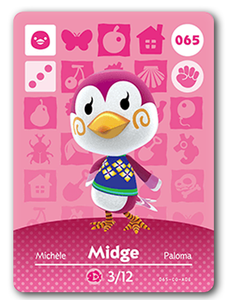 Midge 065 Animal Crossing Amiibo Card New Horizons 065 Rare Htf Mint Ebay