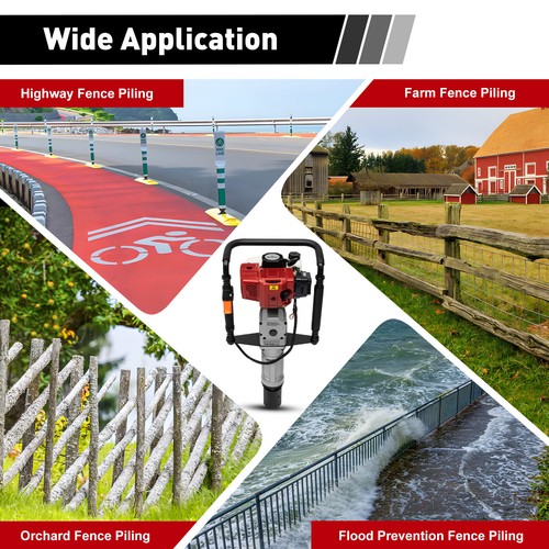 52cc Gas-Powered T Post Driver Fence Post Driver 2-Stroke Gasoline Push Pile New - Picture 8 of 22