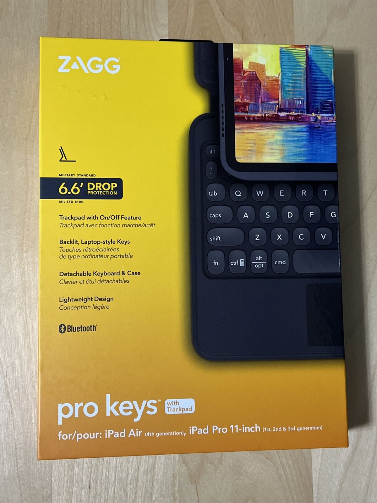 Brand New ZAGG Pro Keys with Trackpad Wireless Keyboard Case Apple iPad Pro, Air