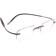 Silhouette Eyeglasses 7581 40 6062 Titan Purple Rimless Frame Austria 52[]19 140